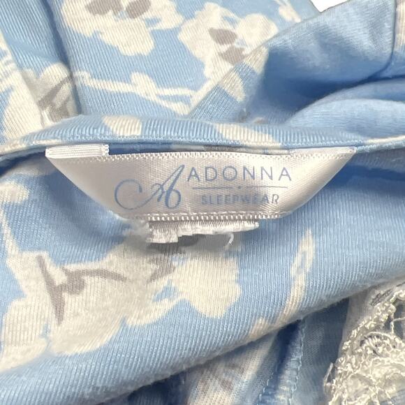 Adonna Floral Short Sleeve Midi Nightgown Nightie Blue White No Size/Fabric Tag - Picture 8 of 15